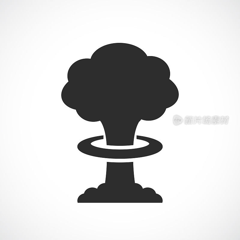 核弹爆炸图标，原子蘑菇形状