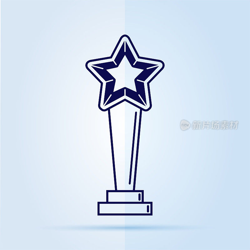 奖杯图标与蓝色背景。