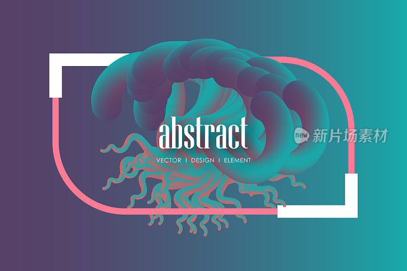 抽象的几何设计。由各种重叠元素制成的矢量插图。