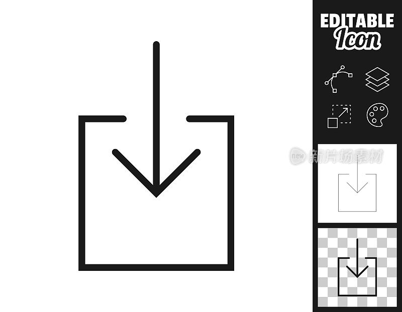 下载。图标设计。轻松地编辑