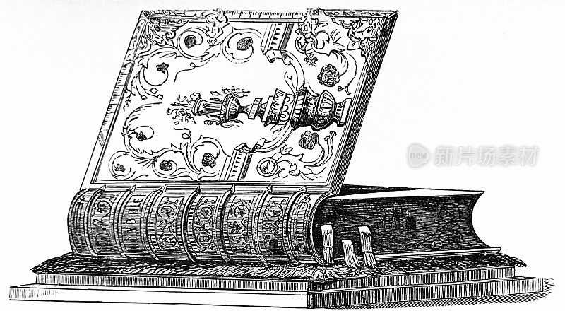 1851年伦敦水晶宫展览，打开书作为一个盒子