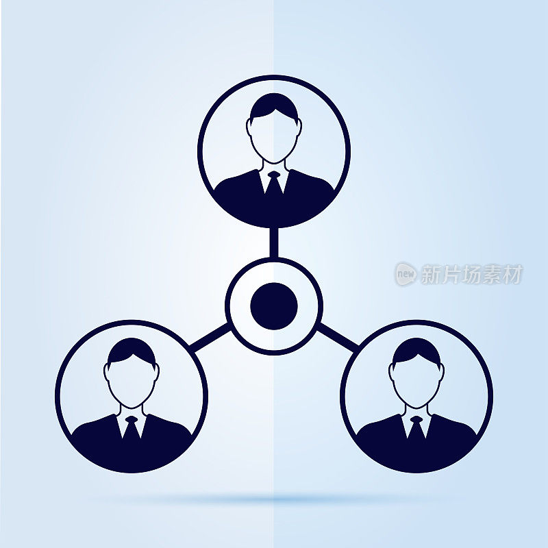 视频会议，网络，共享，蓝色背景上的远程会议图标。