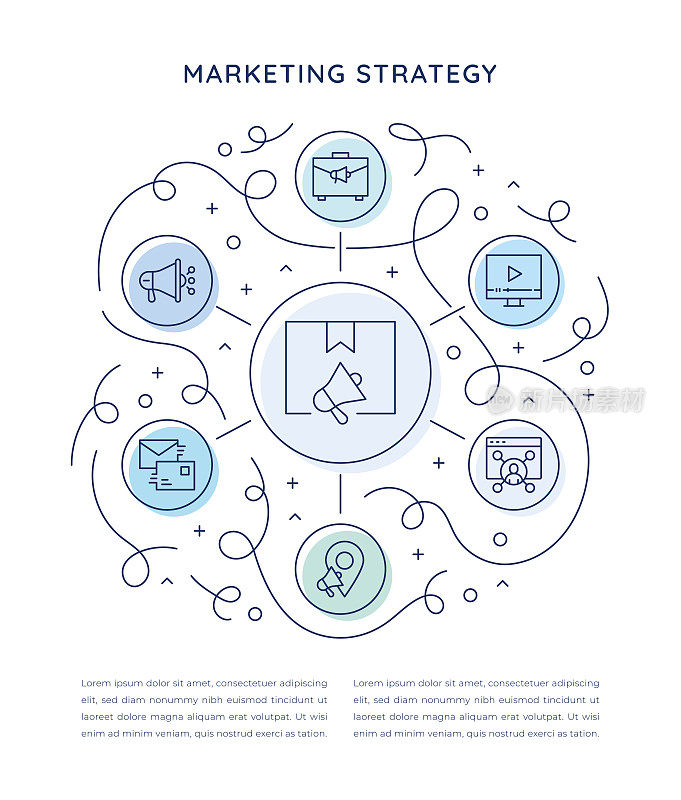 营销策略六步信息图表模板