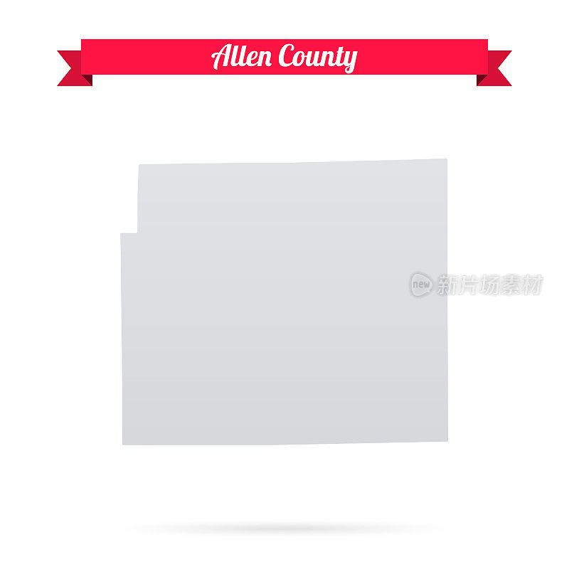 印第安纳州艾伦县。白底红旗地图