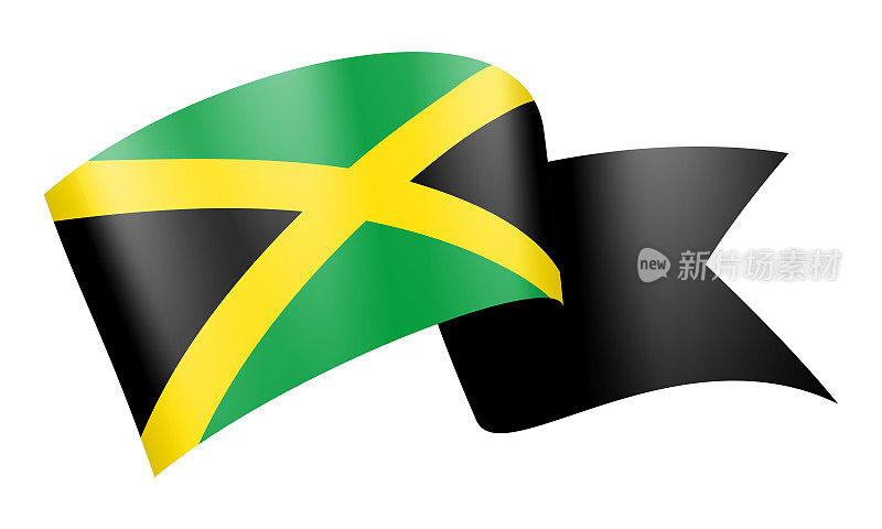 牙买加国旗丝带-矢量股票插图