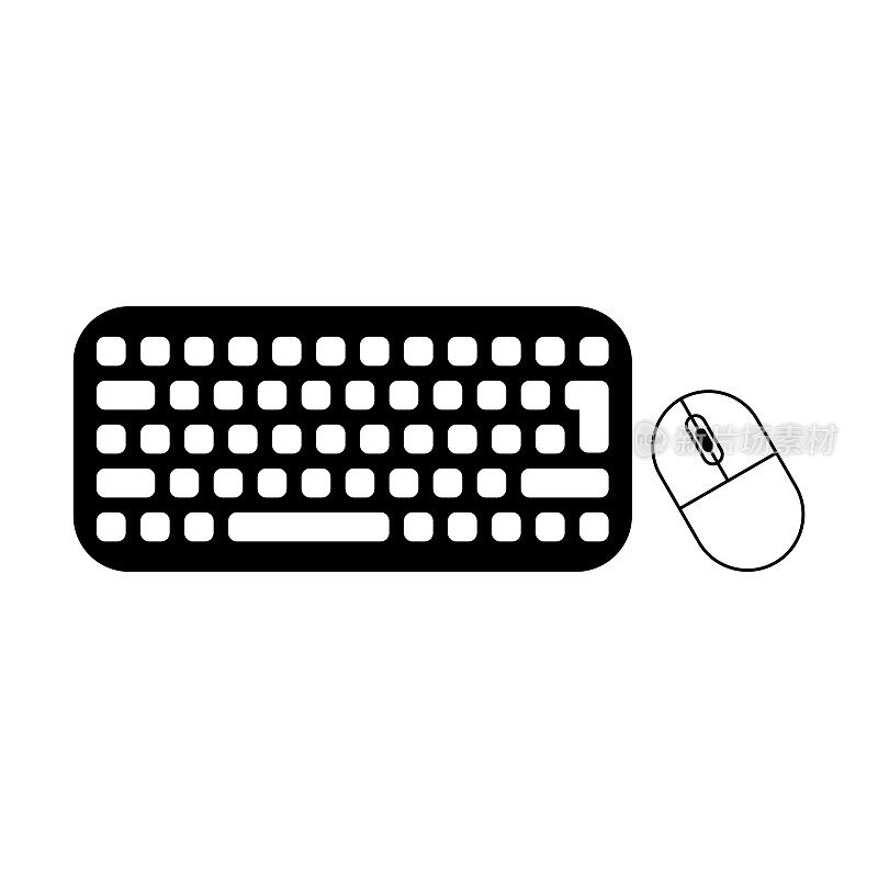 键盘和鼠标图标，键盘矢量，鼠标插图