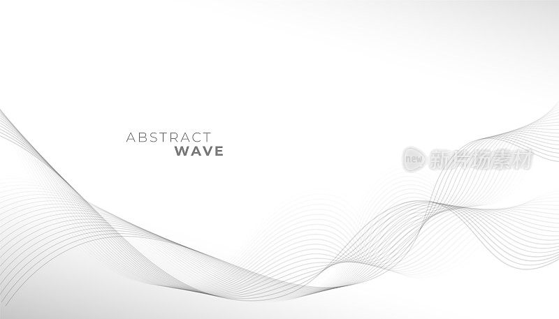 线条艺术抽象波浪运动背景的动态外观