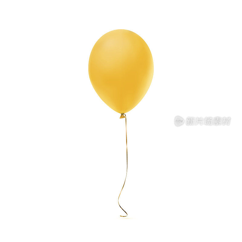 黄色气球图标孤立在白色背景