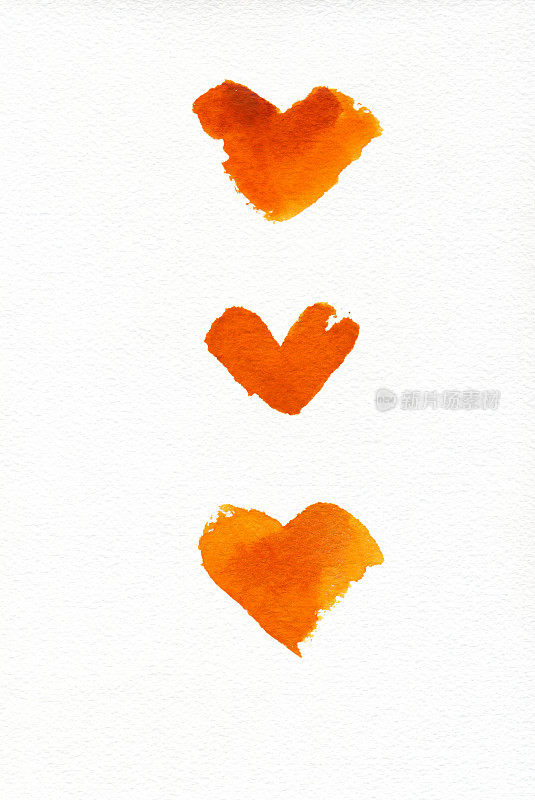 三个橙色的心