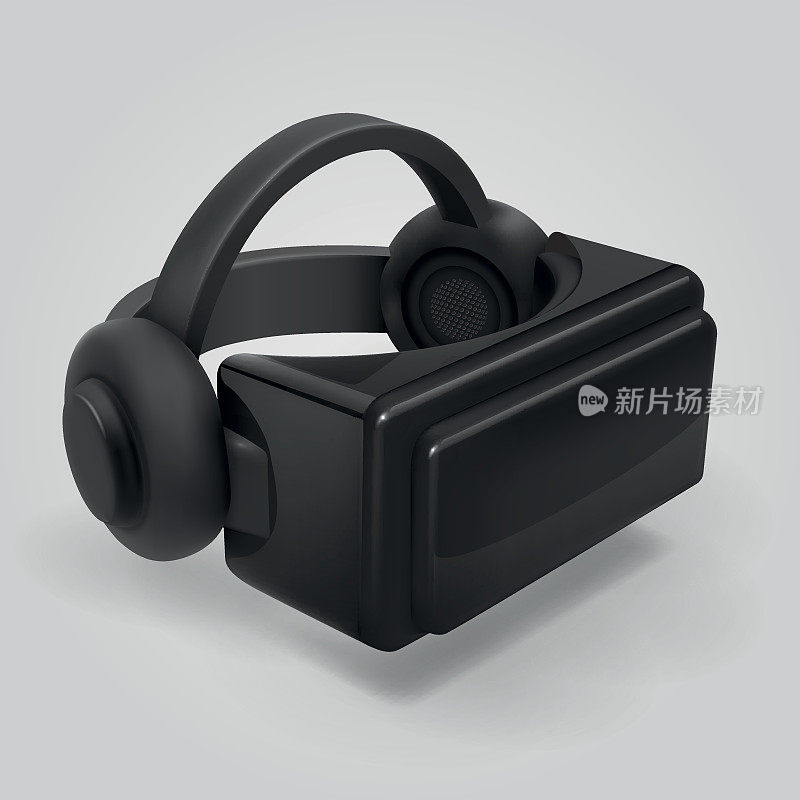 虚拟现实3d未来眼镜显示。Vr头盔面罩孤立矢量插图