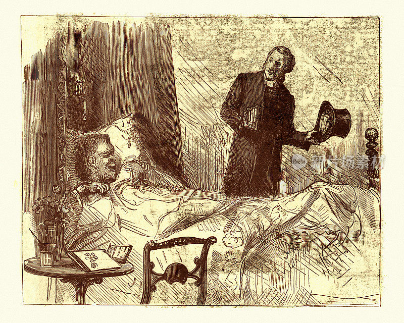 拜访一个身体不适的人，维多利亚19世纪