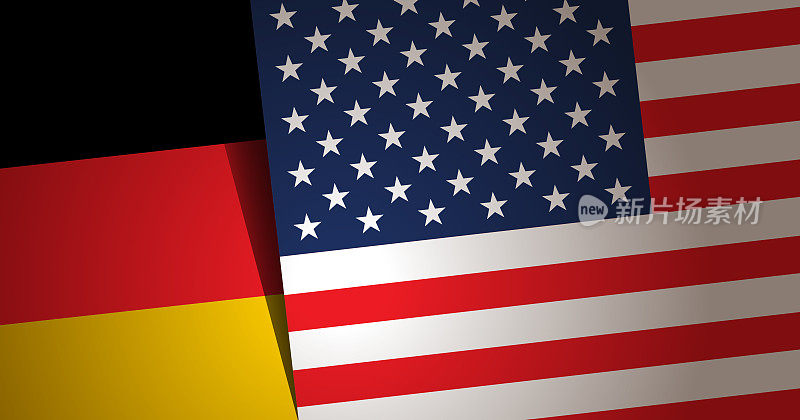 美国和德国国旗背景