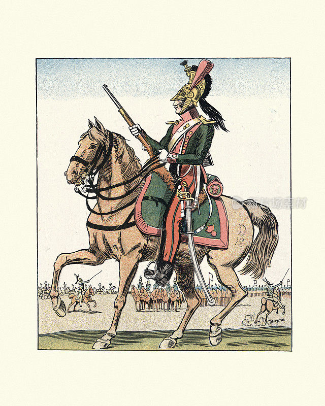 法国军队，龙骑兵士兵，19世纪