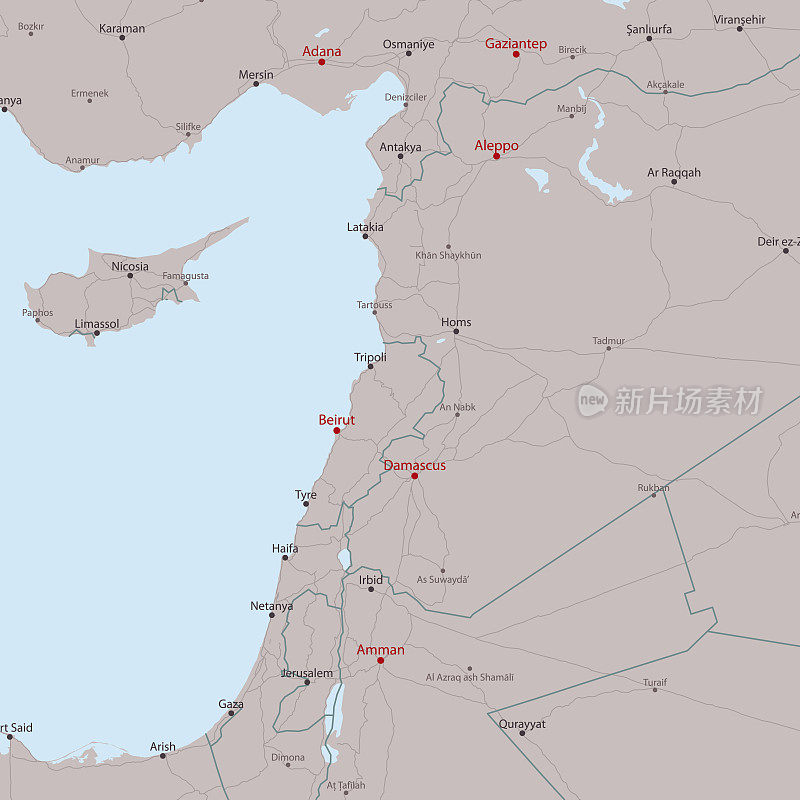 旅行矢量地图阿勒颇安曼