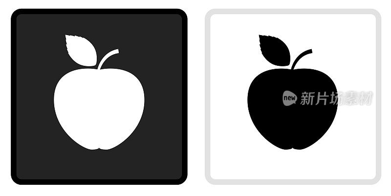 苹果图标上的黑色按钮与白色翻转