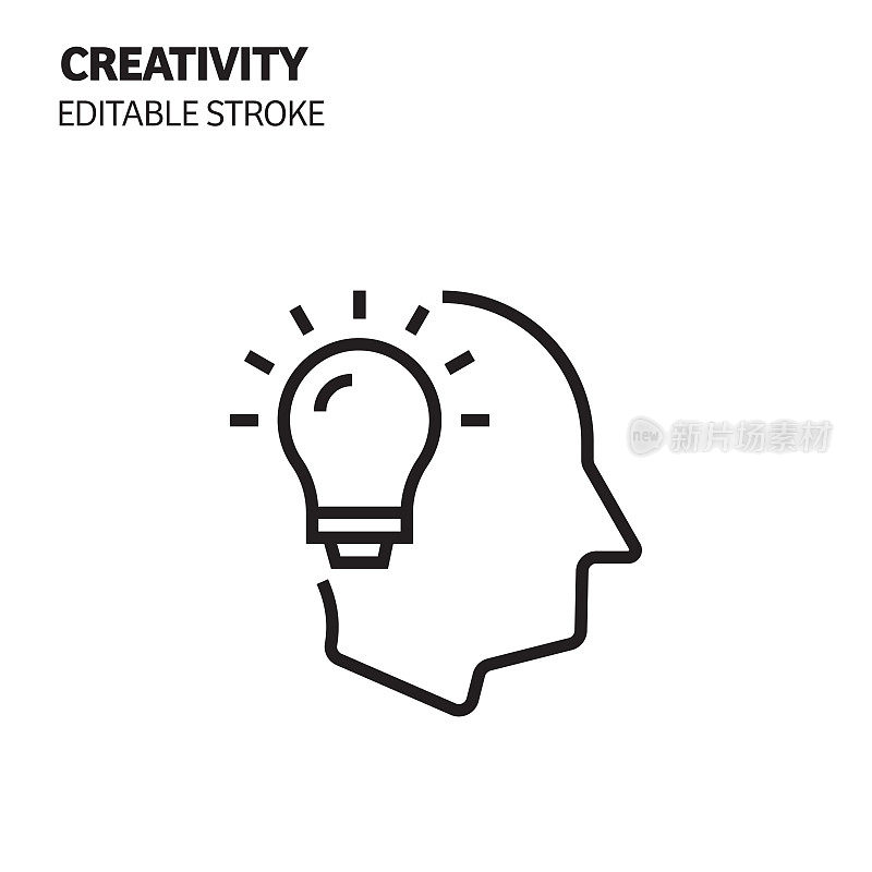 创意线图标，轮廓矢量符号插图。