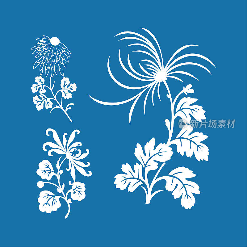 菊花(中国剪纸模式)