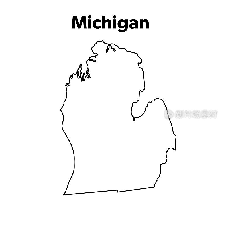美国州地图大纲，密歇根州