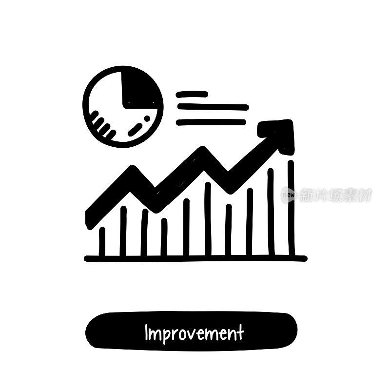 改进图标。潮流风格矢量插图符号