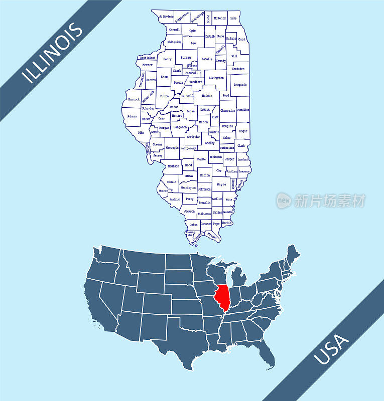 伊利诺伊州县域地图