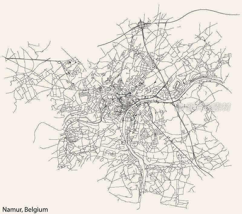 比利时NAMUR的街道地图