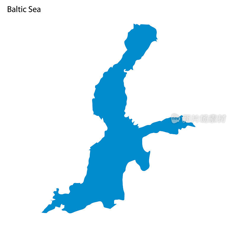 波罗的海蓝色轮廓图，孤立矢量轮廓
