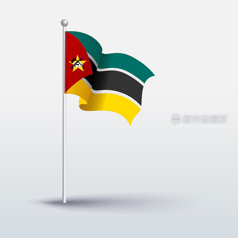 莫桑比克国旗飘扬