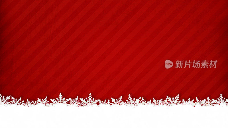 创意深红色或栗色的圣诞背景与雪花遍布地面，星星和闪闪发光的纹理背景与自我倾斜的线条或条纹