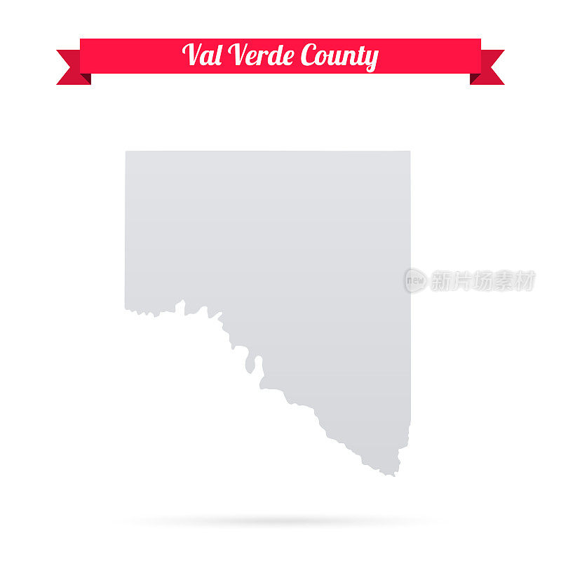 德克萨斯州的佛得角县。白底红旗地图