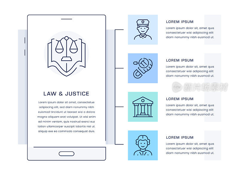 法律和司法信息图表设计模板