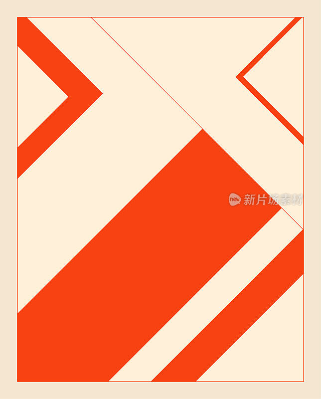 抽象的橙色几何图案与线条背景