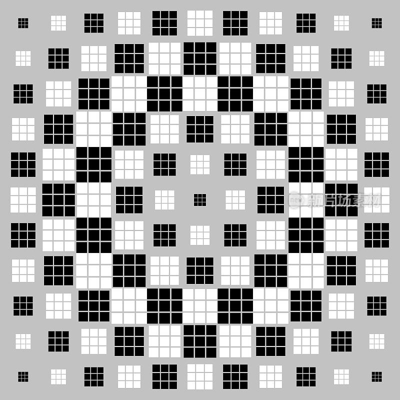 方格,径向大小梯度