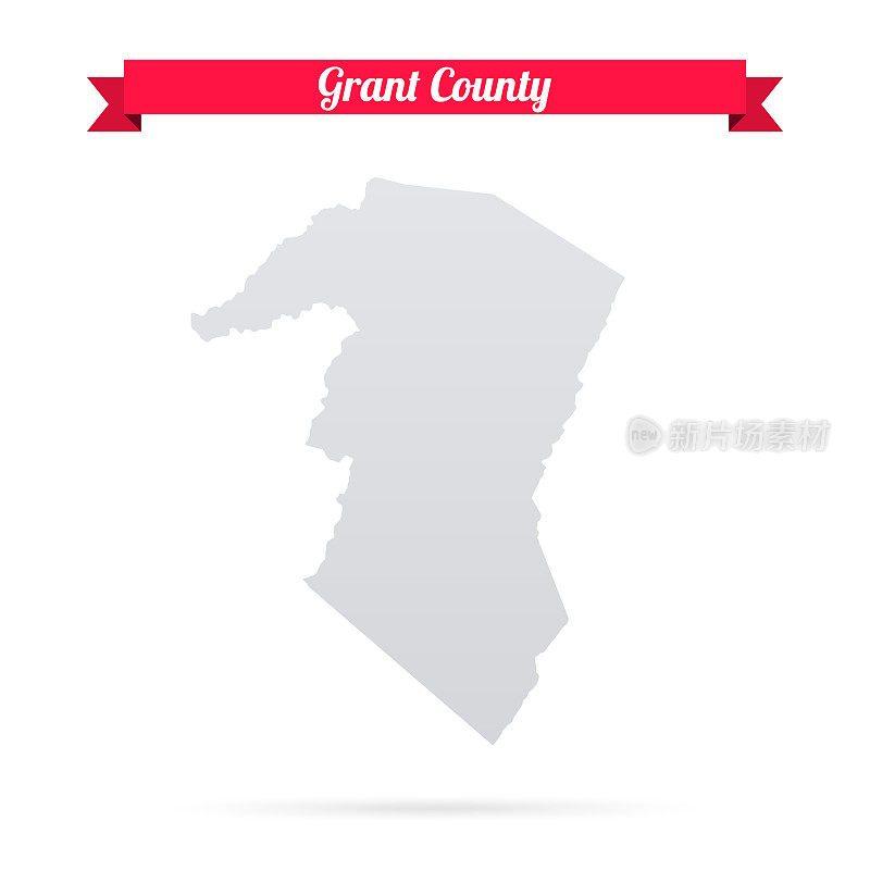 西弗吉尼亚州格兰特县。白底红旗地图