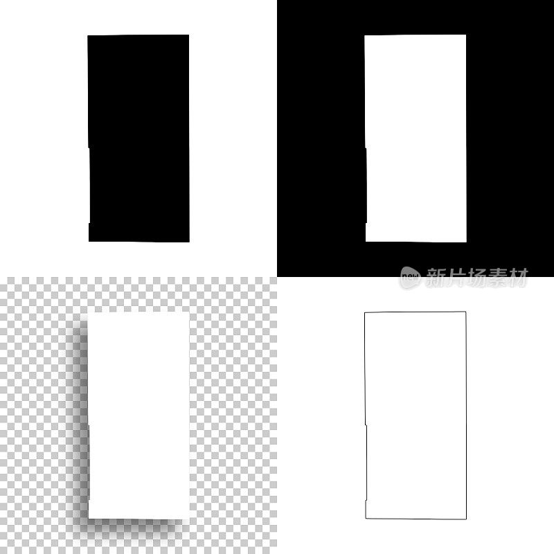 怀俄明州普拉特县。设计地图。空白，白色和黑色背景