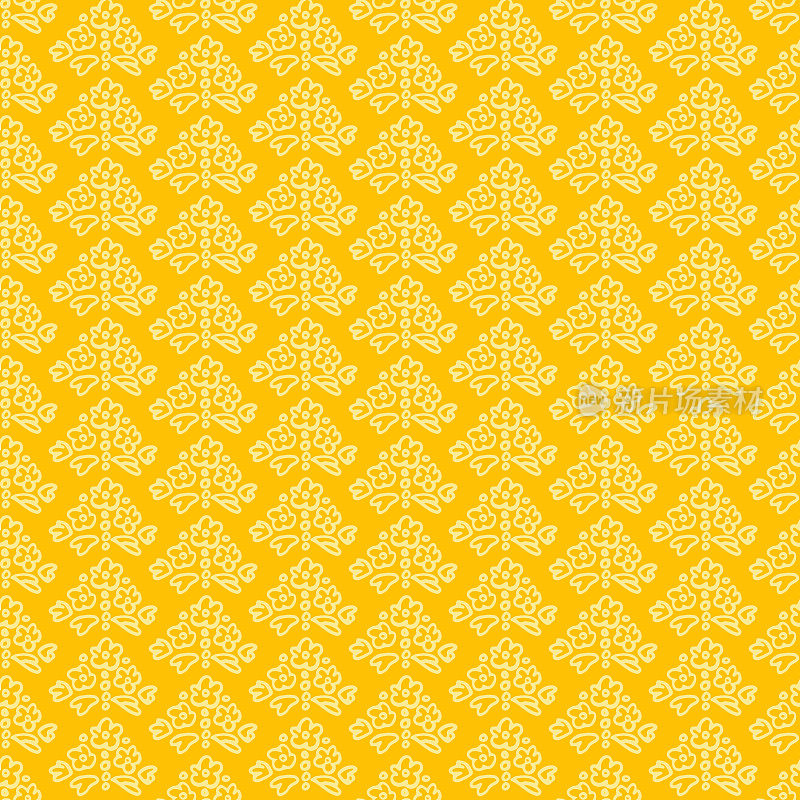 复古花涂鸦无缝图案