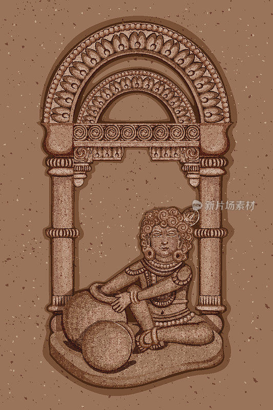 古雕像的印度女神萨拉斯瓦蒂雕塑