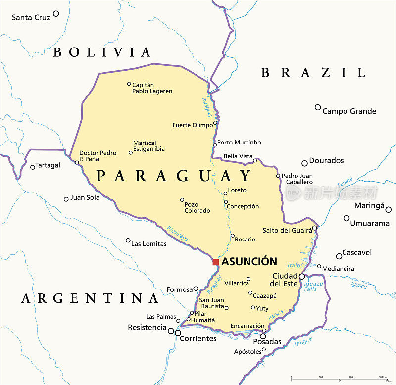 巴拉圭政治地图