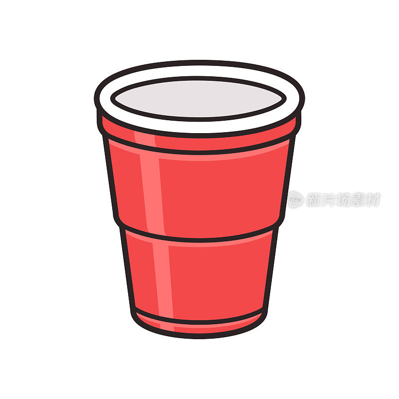 红色的塑料杯