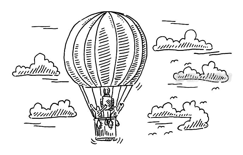 热气球飞行图