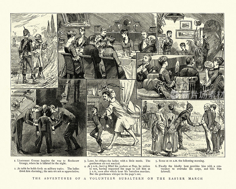 维多利亚时代的卡通，一个志愿次等兵的历险记，19世纪