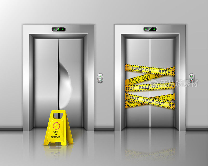 故障电梯关闭进行维修或保养。