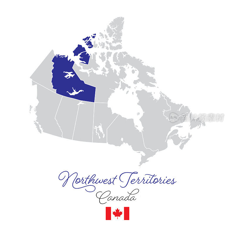 西北地区在加拿大矢量地图插图