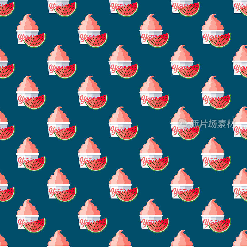 西瓜冻酸奶图案