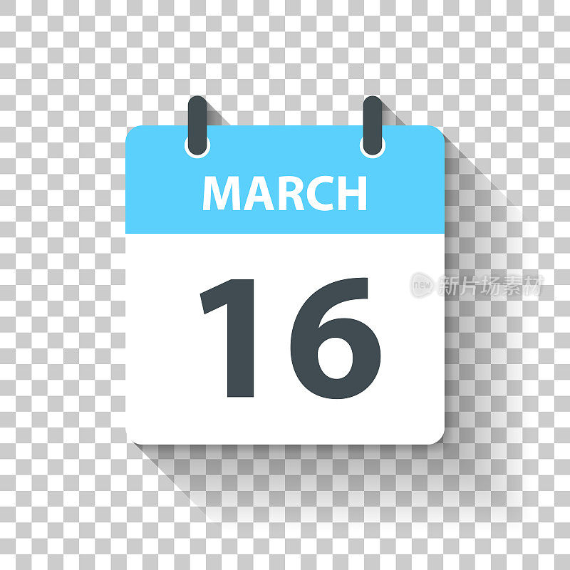 3月16日-日日历图标在平面设计风格
