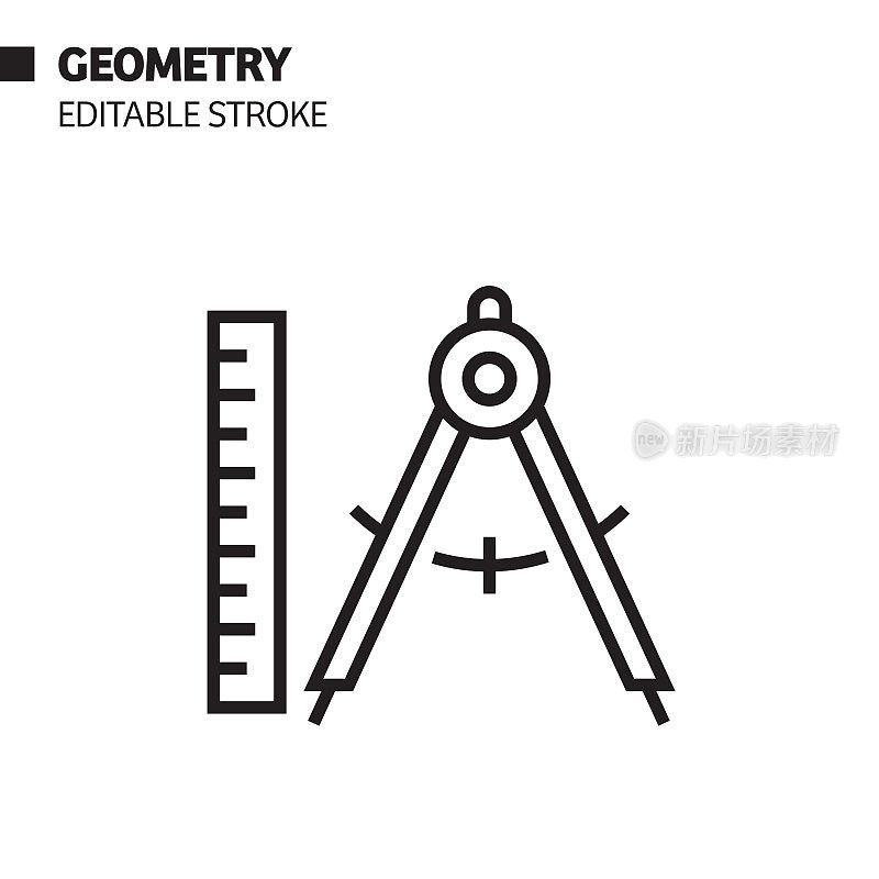 几何线图标，轮廓向量符号插图。