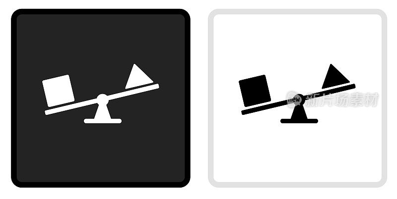 形状和重量图标上的黑色按钮与白色滚动