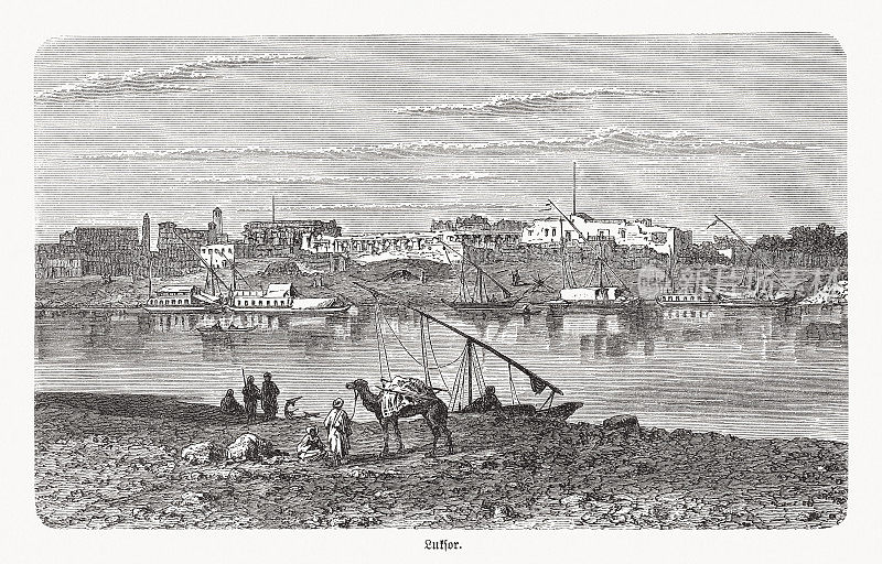 埃及卢克索的历史观，木刻，出版于1893年