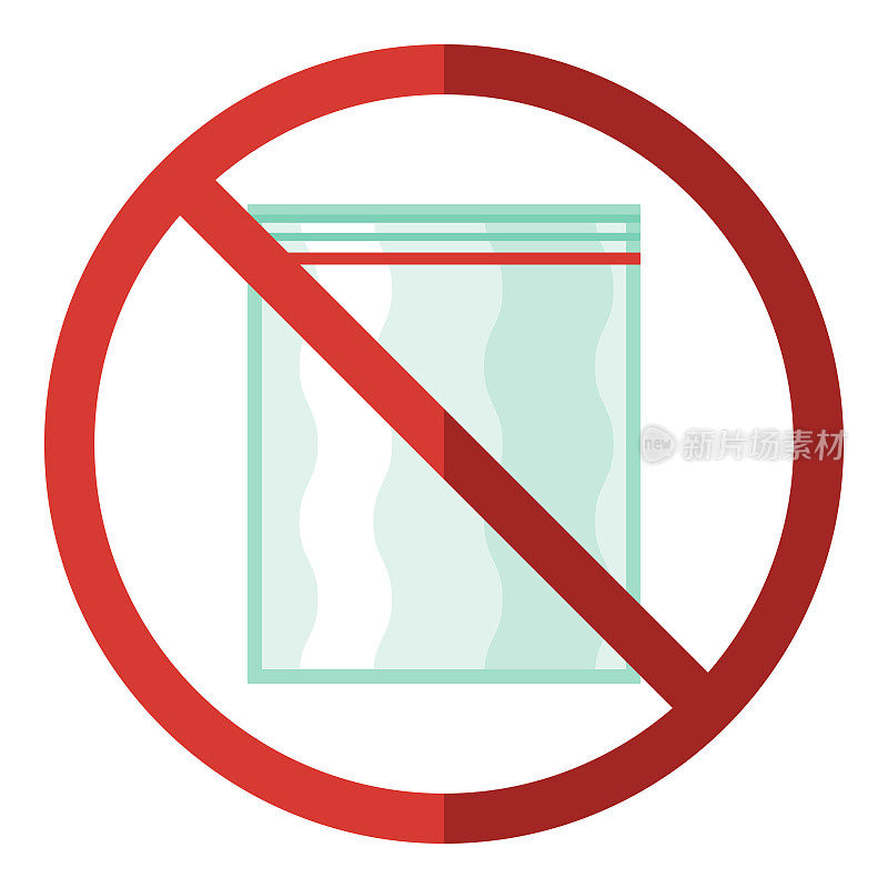 塑料袋禁令图标上透明的背景