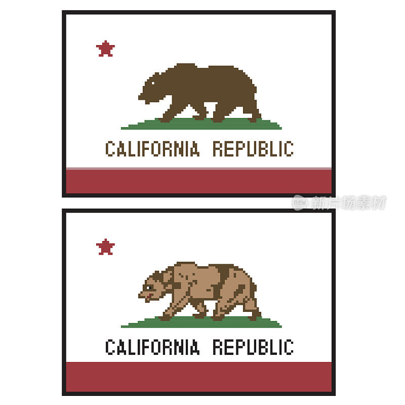 8位加州旗帜图形
