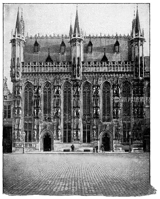 比利时布鲁日的布鲁日市政厅――19世纪
